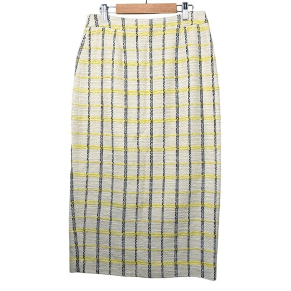 Halogen Midi Column Skirt Womens Size‎ 4 Plaid Tweed Academia Woven